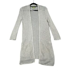 Vintage Sigrid Olsen Signature Knit Crochet Open Casual Closet Staple Cardigan S